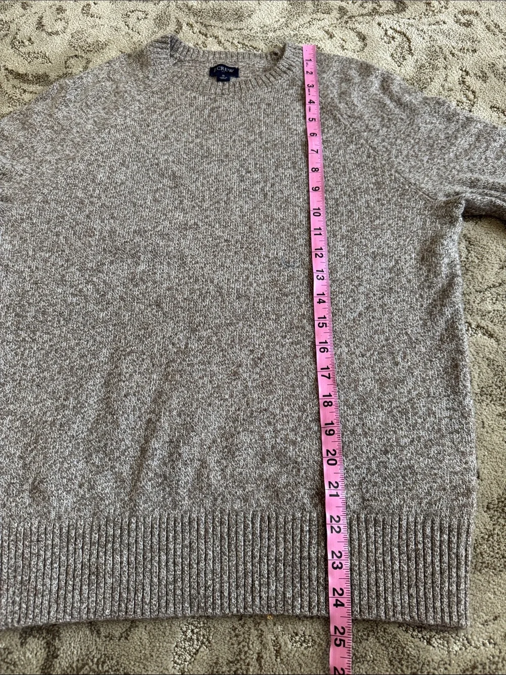 J. Crew Men’s Marled Light Gray Crewneck Sweater